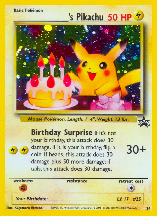 _____'s Pikachu (24) (Birthday Pikachu) [Wizards of the Coast: Black Star Promos] | Sanctuary Gaming