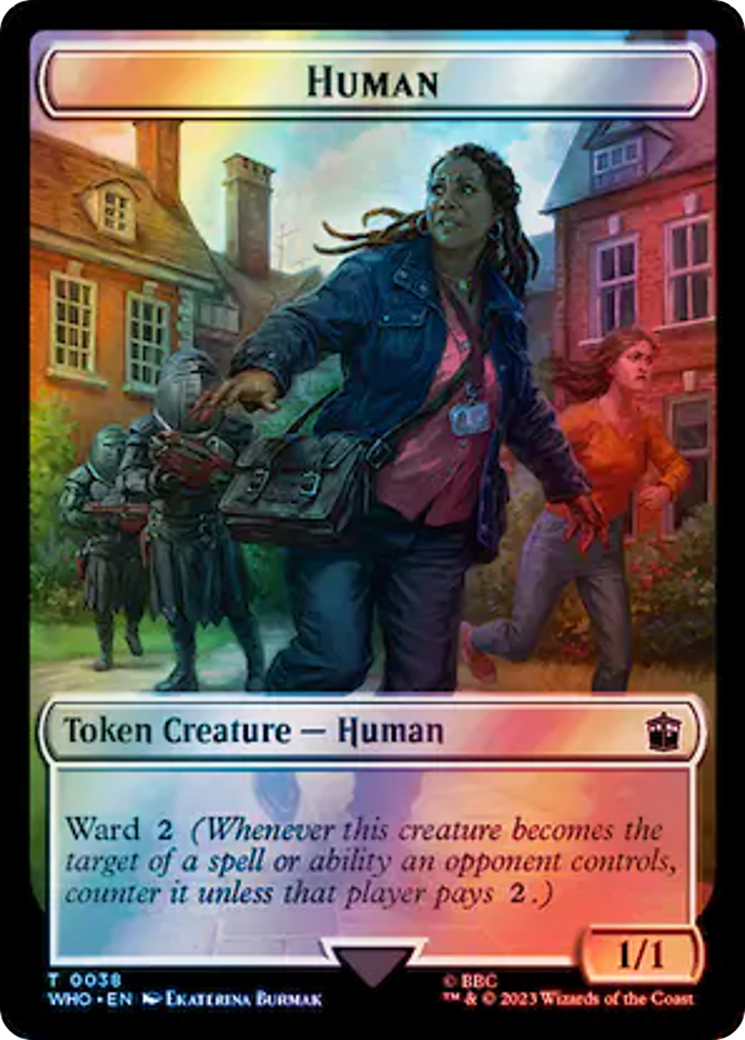 Human (0038) // Food (0058) Double-Sided Token (Surge Foil) [Doctor Who Tokens] | Sanctuary Gaming