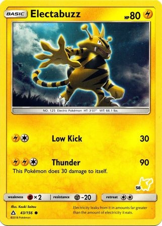 Electabuzz (43/156) (Pikachu Stamp #58) [Battle Academy 2020] | Sanctuary Gaming