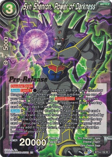 Syn Shenron, Power of Darkness (BT14-132) [Cross Spirits Prerelease Promos] | Sanctuary Gaming