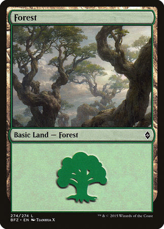 Forest (274) [Battle for Zendikar] | Sanctuary Gaming