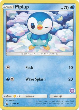 Piplup (32/156) (Deck Exclusive #11) [Sun & Moon: Trainer Kit - Alolan Sandslash] | Sanctuary Gaming