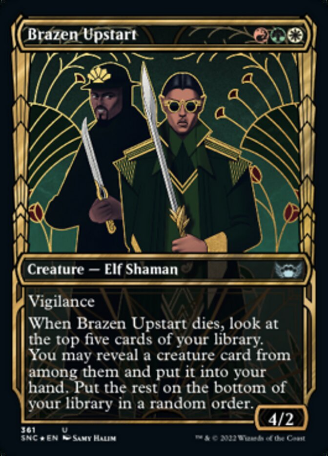 Brazen Upstart (Showcase Golden Age Gilded Foil) [Streets of New Capenna] | Sanctuary Gaming