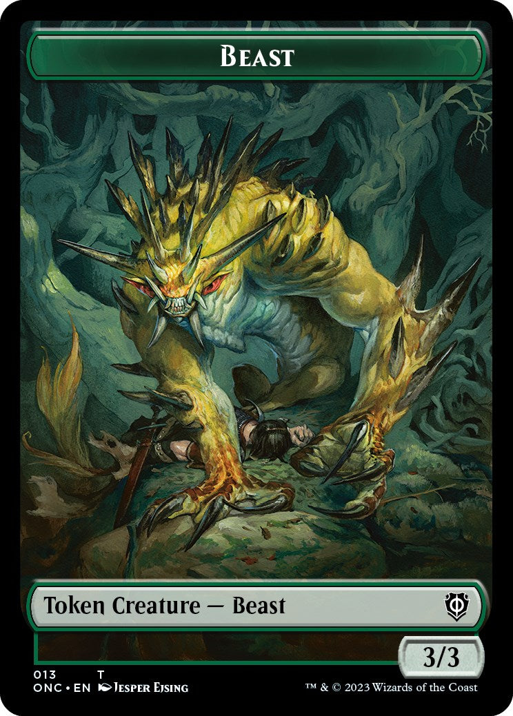 Poison Counter // Beast Double-Sided Token [Phyrexia: All Will Be One Commander Tokens] | Sanctuary Gaming