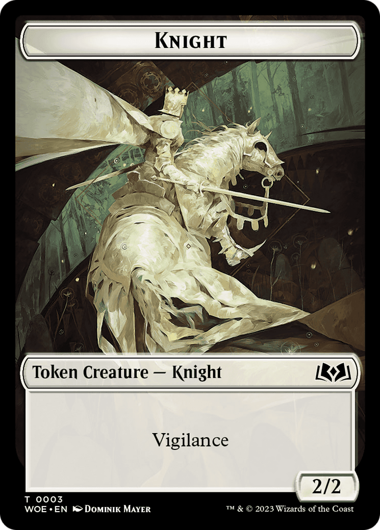 Knight // Food (0011) Double-Sided Token [Wilds of Eldraine Tokens] | Sanctuary Gaming