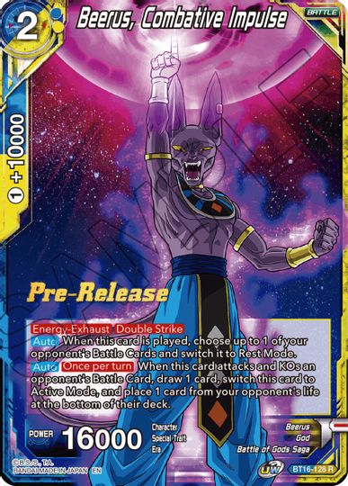 Beerus, Combative Impulse (BT16-128) [Realm of the Gods Prerelease Promos] | Sanctuary Gaming