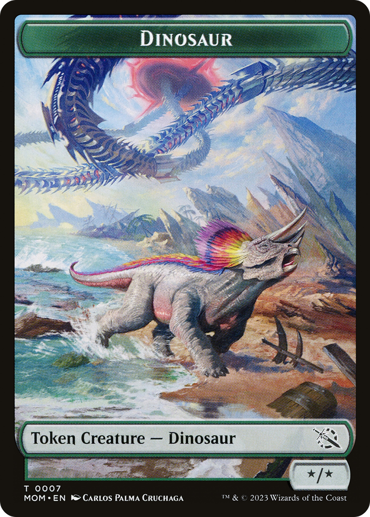 Phyrexian Myr // Dinosaur Double-Sided Token [March of the Machine Tokens] | Sanctuary Gaming