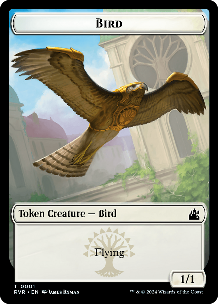 Bird // Spirit (0004) Double-Sided Token [Ravnica Remastered Tokens] | Sanctuary Gaming