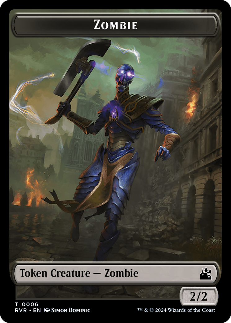 Spirit (0018) // Zombie Double-Sided Token [Ravnica Remastered Tokens] | Sanctuary Gaming