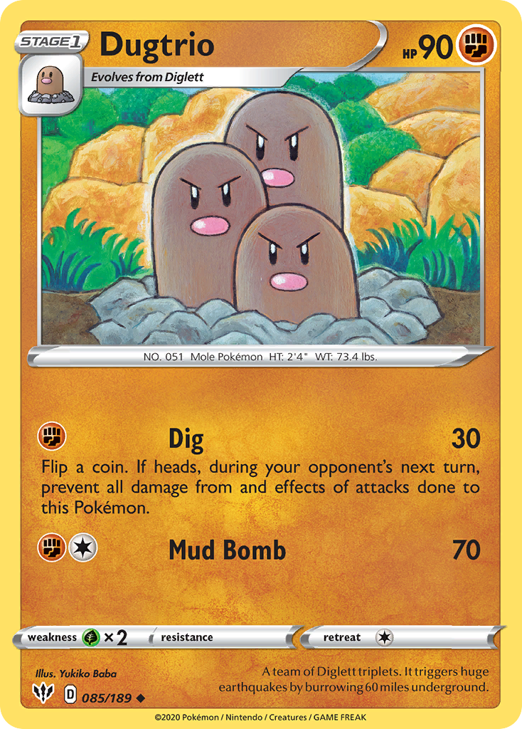 Dugtrio (085/189) [Sword & Shield: Darkness Ablaze] | Sanctuary Gaming