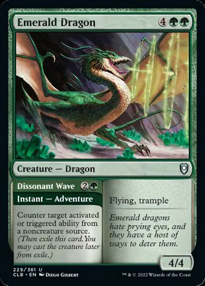 Emerald Dragon // Dissonant Wave [Commander Legends: Battle for Baldur's Gate] | Sanctuary Gaming