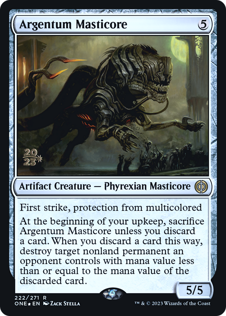Argentum Masticore [Phyrexia: All Will Be One Prerelease Promos] | Sanctuary Gaming