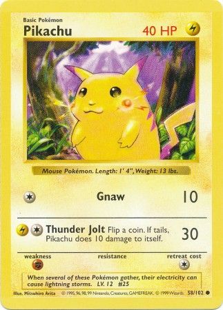 Pikachu (58/102) (Red Cheeks Misprint) [Base Set Shadowless Unlimited] | Sanctuary Gaming