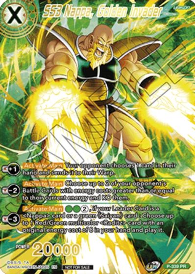 SS3 Nappa, Golden Invader (Gold Stamped) (P-339) [Saiyan Showdown Prerelease Promos] | Sanctuary Gaming