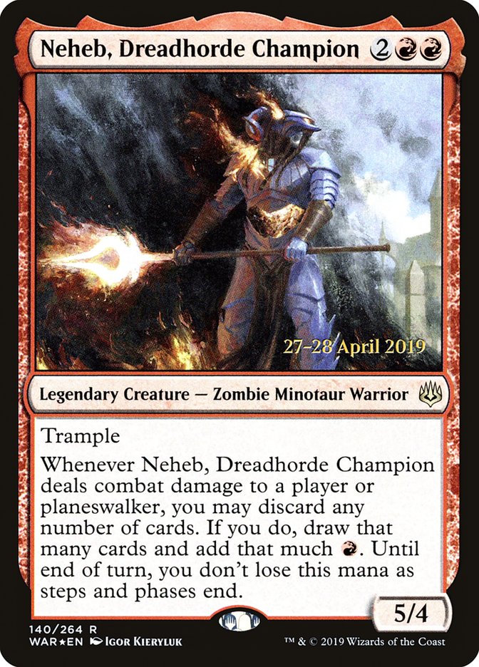 Neheb, Dreadhorde Champion  [War of the Spark Prerelease Promos] | Sanctuary Gaming