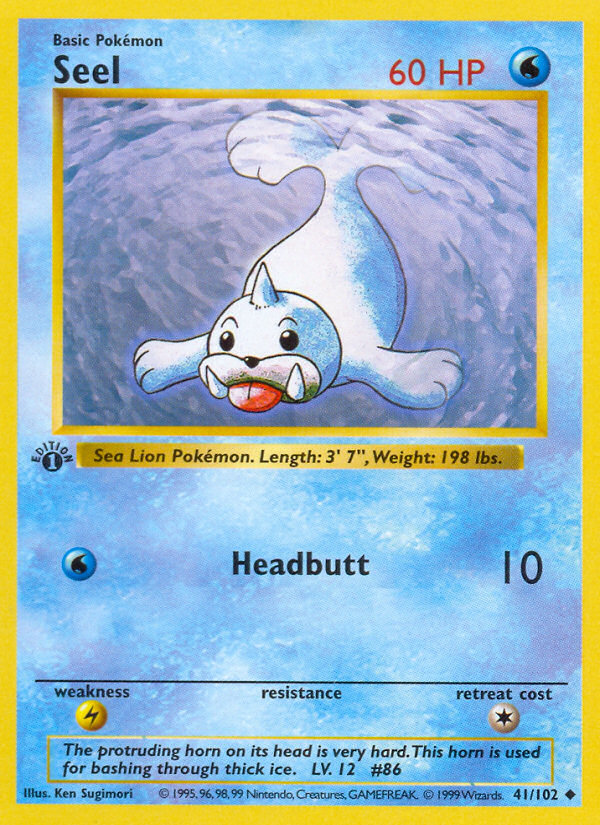 Seel (41/102) (Shadowless) [Base Set 1st Edition] | Sanctuary Gaming