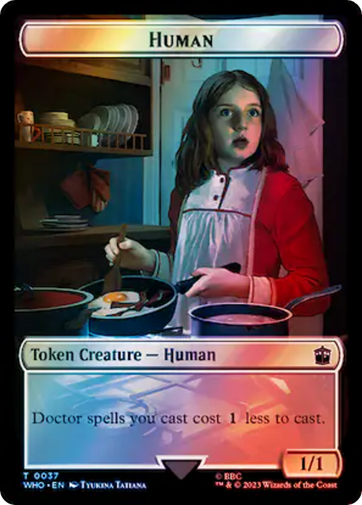 Human (0037) // Food (0059) Double-Sided Token (Surge Foil) [Doctor Who Tokens] | Sanctuary Gaming