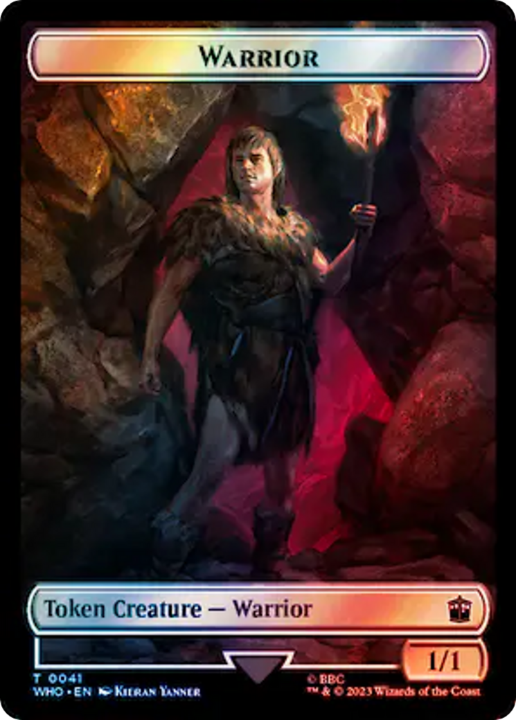 Warrior // Treasure (0061) Double-Sided Token (Surge Foil) [Doctor Who Tokens] | Sanctuary Gaming