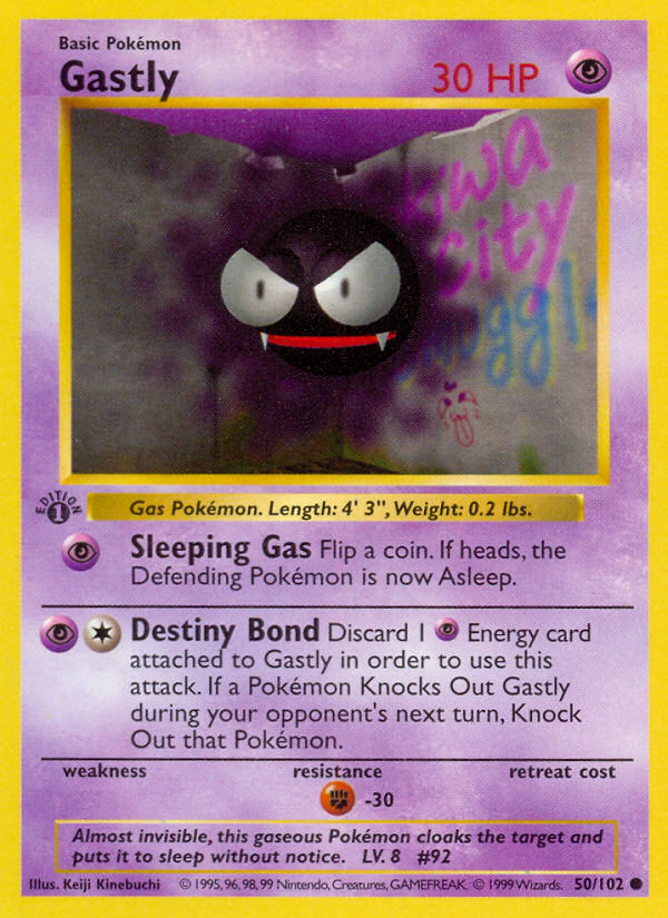 Gastly (50/102) (Shadowless) [Base Set 1st Edition] | Sanctuary Gaming