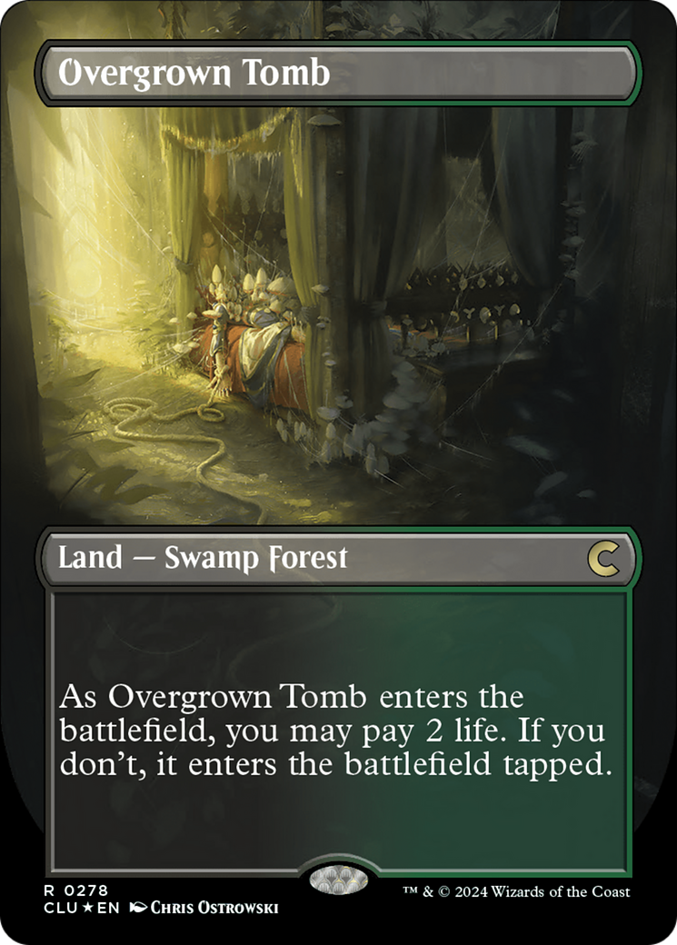 Overgrown Tomb (Borderless) [Ravnica: Clue Edition] | Sanctuary Gaming