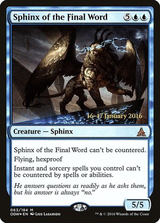 Sphinx of the Final Word [Oath of the Gatewatch Promos] | Sanctuary Gaming