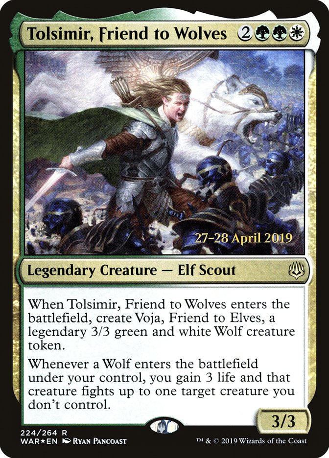 Tolsimir, Friend to Wolves  [War of the Spark Prerelease Promos] | Sanctuary Gaming