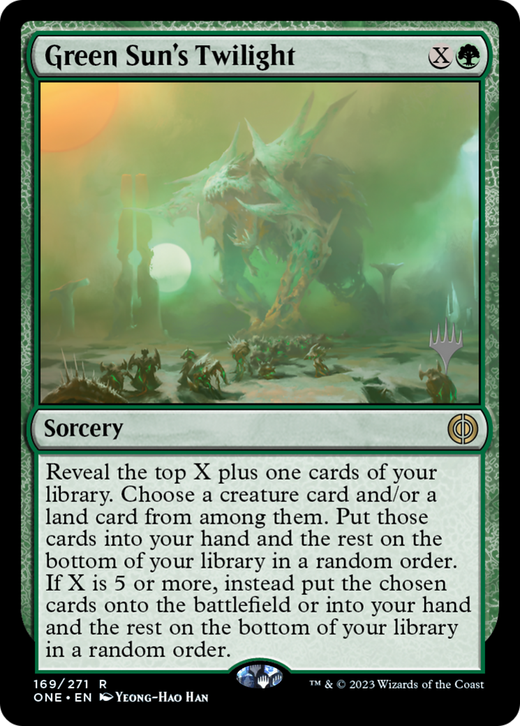 Green Sun's Twilight (Promo Pack) [Phyrexia: All Will Be One Promos] | Sanctuary Gaming