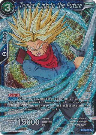Trunks, Link to the Future (Foil) (EX01-03) [Mighty Heroes] | Sanctuary Gaming