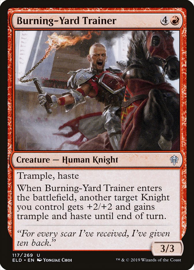 Burning-Yard Trainer [Throne of Eldraine] | Sanctuary Gaming