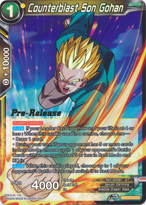 Counterblast Son Gohan (BT10-100) [Rise of the Unison Warrior Prerelease Promos] | Sanctuary Gaming