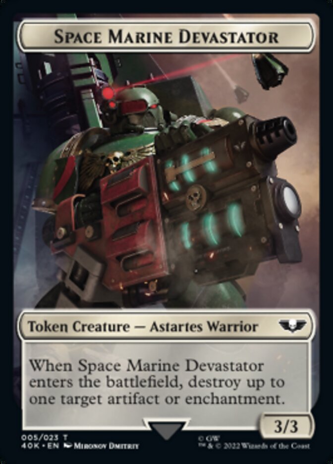Soldier (002) // Space Marine Devastator Double-sided Token (Surge Foil) [Universes Beyond: Warhammer 40,000 Tokens] | Sanctuary Gaming