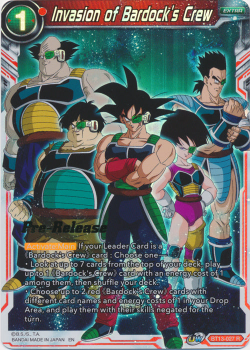 Invasion of Bardock's Crew (BT13-027) [Supreme Rivalry Prerelease Promos] | Sanctuary Gaming