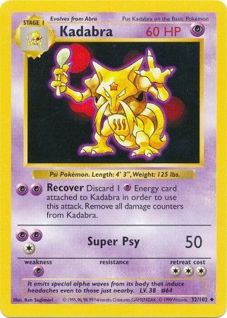 Kadabra (32/102) [Base Set Shadowless Unlimited] | Sanctuary Gaming