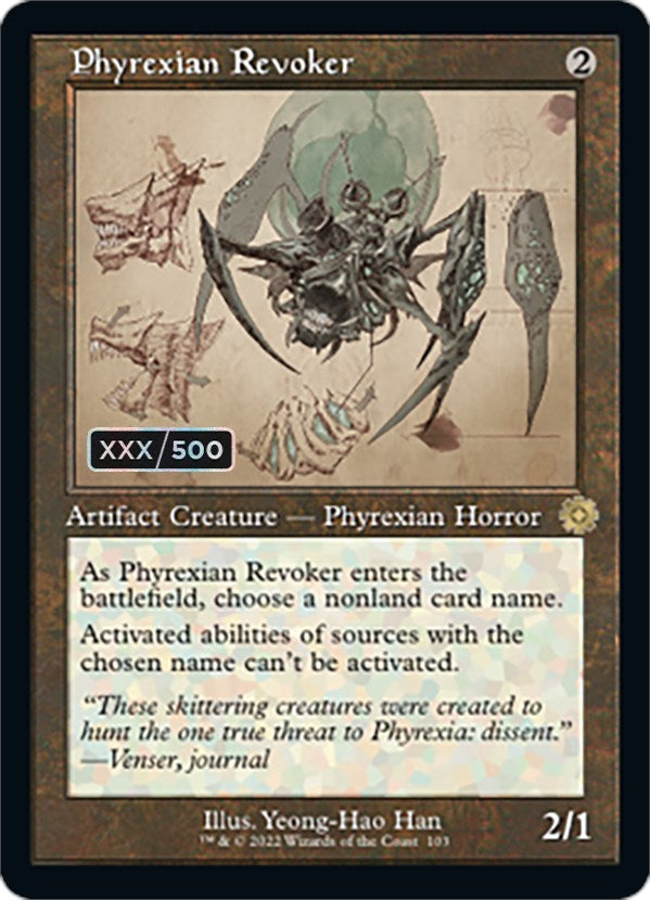 Phyrexian Revoker (Retro Schematic) (Serial Numbered) [The Brothers' War Retro Artifacts] | Sanctuary Gaming