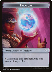 Treasure (20) // Teferi Akosa of Zhalfir Emblem Double-Sided Token [March of the Machine Tokens] | Sanctuary Gaming