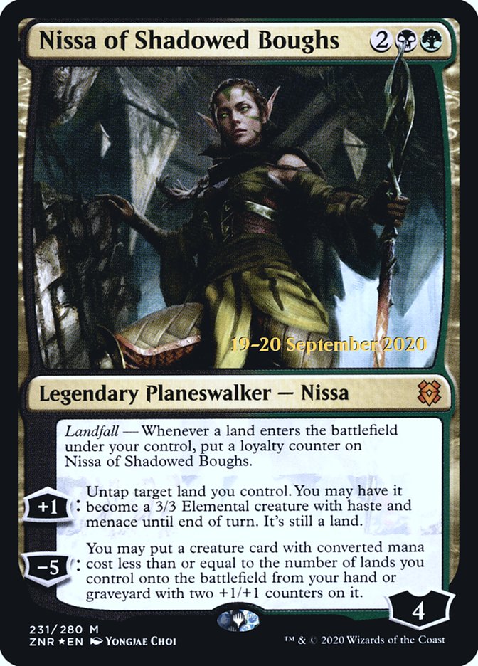 Nissa of Shadowed Boughs  [Zendikar Rising Prerelease Promos] | Sanctuary Gaming