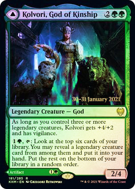 Kolvori, God of Kinship // The Ringhart Crest   [Kaldheim Prerelease Promos] | Sanctuary Gaming