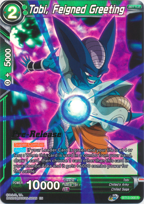 Tobi, Feigned Greeting (BT13-068) [Supreme Rivalry Prerelease Promos] | Sanctuary Gaming